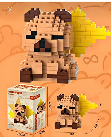 Mini Blok Oyuncak – Sevimli Hayvan Figürü Micro Puzzle Seti – 3D Mini Yapı Bloğu 
