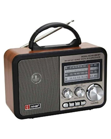 Retro Taşınabilir Radyo FM/AM/SW – Bluetooth Destekli USB/TF Mp3 Çalar | Şarjlı El Taşıma Kollu Radyo