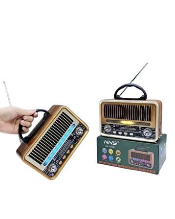 Retro Taşınabilir Radyo NS-7069BT – FM/AM/SW3 Çoklu Frekans – Bluetooth USB/TF Kart MP3 Çalar – Şarjlı Ahşap Görünümlü Radyo