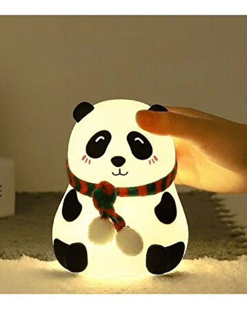 Sevimli Panda Gece Lambası – Silikon Yumuşak Dokulu LED Dokunmatik Gece Işığı | Bebek & Çocuk Odası Gece Lambası | USB Şarjlı