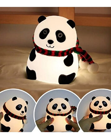 Sevimli Panda Gece Lambası – Silikon Yumuşak Dokulu LED Dokunmatik Gece Işığı | Bebek & Çocuk Odası Gece Lambası | USB Şarjlı