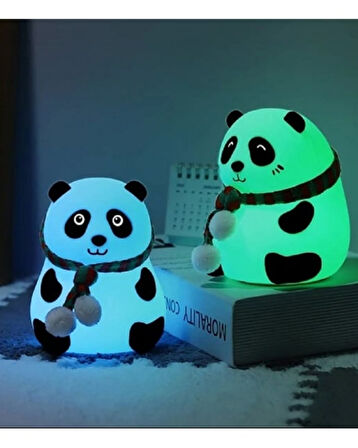 Sevimli Panda Gece Lambası – Silikon Yumuşak Dokulu LED Dokunmatik Gece Işığı | Bebek & Çocuk Odası Gece Lambası | USB Şarjlı