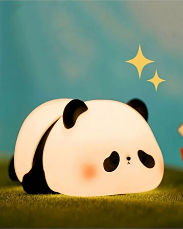 Sevimli Panda Gece Lambası – Silikon Dokulu LED Bebek Uyku Işığı | USB Şarjlı, Renk Değiştiren, Yumuşak Dokulu Gece Lambası