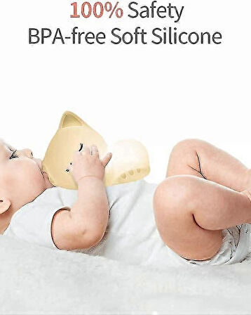 Sevimli Kedi Silikon Gece Lambası – USB Şarjlı, Dokunmatik, Yumuşak Işıklı Bebek ve Çocuk Odası Lambası