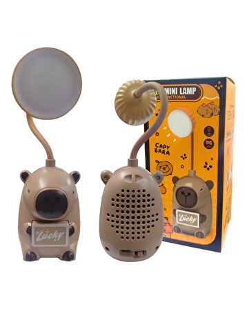 Kapibara Figürlü LED Gece Lambası – USB Şarjlı, Esnek Boyunlu, Masa ve Başucu Mini Lamba