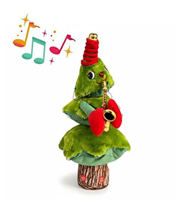 Müzikli Dans Eden Yılbaşı Ağacı – Saksafon Çalan Hareketli Noel Ağacı Oyuncak Dekor