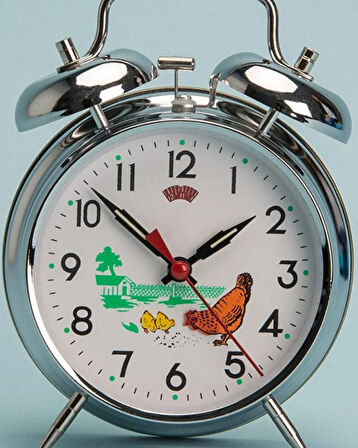 Vintage Çift Zilli Metal Çalar Saat – Retro ve Dekoratif Alarm Saat