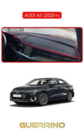 AUDİ A3 (2020+)TORPİDO KORUMA HALISI KIRMIZI KENAR