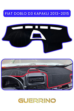 FIAT Doblo D3 KAPAKLI 2013-15 Modellerine UygunTORPİDO KORUMA HALISI MAVİ KENAR