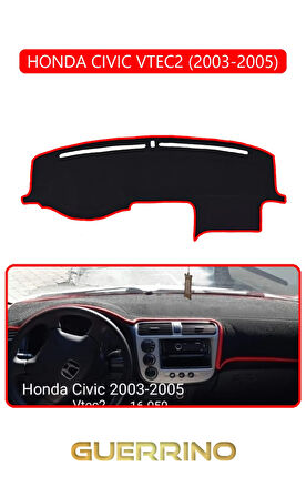 HONDA CIVIC VTEC2 2003-2005TORPİDO KORUMA HALISI KIRMIZI KENAR