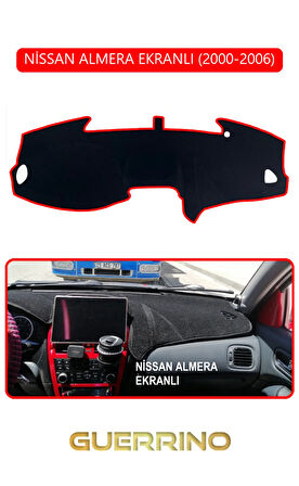 NİSSAN ALMERA EKRANLI 2000-2006TORPİDO KORUMA HALISI KIRMIZI KENAR