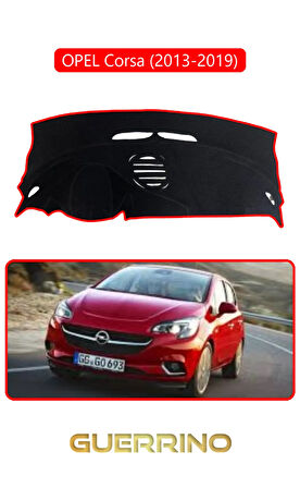 OPEL Corsa (2013-2019)TORPİDO KORUMA HALISI KIRMIZI KENAR