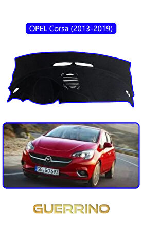 OPEL Corsa (2013-2019)TORPİDO KORUMA HALISI MAVİ KENAR