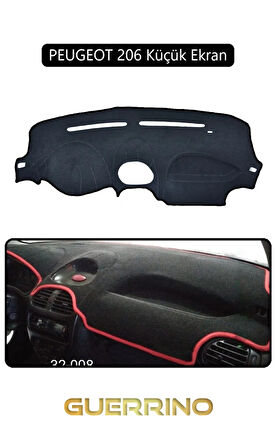 PEUGEOT 206 Küçük EkranTORPİDO KORUMA HALISI SİYAH KENAR