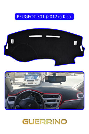 PEUGEOT 301 (2012+) TORPİDO KORUMA HALISI MAVİ KENAR