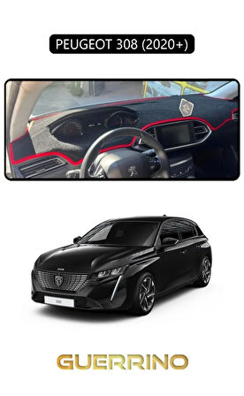 PEUGEOT 308 (2020+)TORPİDO KORUMA HALISI SİYAH KENAR
