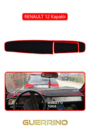 RENAULT 12 - Toros   KAPAKLI TORPİDO KORUMA HALISI KIRMIZI KENAR