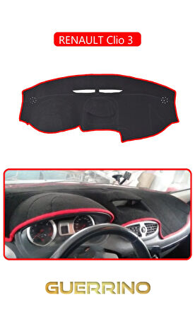 RENAULT Clio 3 TORPİDO KORUMA HALISI KIRMIZI KENAR