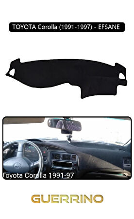 TOYOTA Corolla (1991-1997) - EFSANE TORPİDO KORUMA HALISI SİYAH KENAR