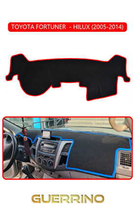 TOYOTA FORTUNER  - HILUX 2005-2014TORPİDO KORUMA HALISI KIRMIZI KENAR