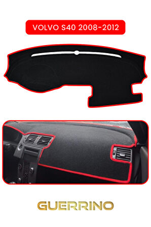 VOLVO S40 (2008-2012)TORPİDO KORUMA HALISI KIRMIZI KENAR