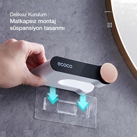 Ecoco Duvara Yapışkanlı Saç Kurutma Makinesi Tutacağı