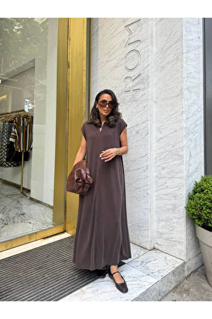 Polo Yaka Pamuklu Salaş Elbise