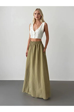 Uzun Beli Lastikli Etek