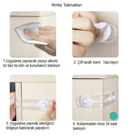 Play Safe 6'lı Şeffaf Çok Fonksiyonlu Bebek Güvenlik Kilidi