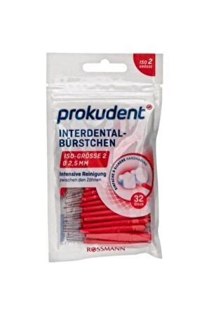 Prokudent Arayüz Fırçası 32'li /2,5 mm Kırmızı