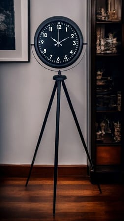 Royal Black Tripod Ayaklı Modern Tasarım Saat iegxx