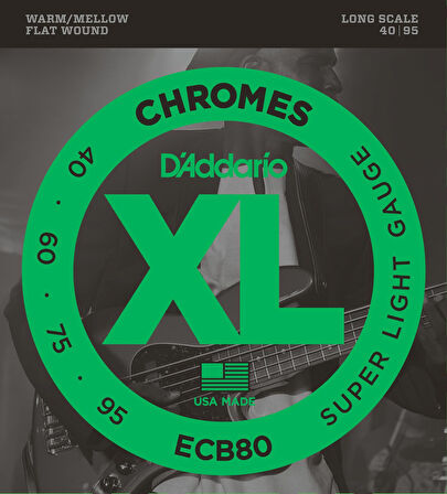 DADDARIO ECB80 BASS GİTAR TEL SETİ, CHROMES, SUPER LIGHT