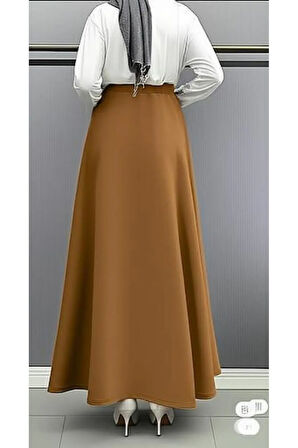 SCUBA KREP BEL LASTİKLİ KLOŞ ETEK(93-94CM UZUNLUK)