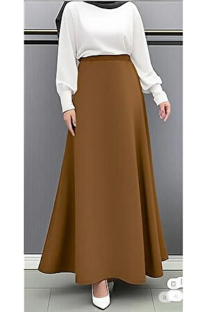 SCUBA KREP BEL LASTİKLİ KLOŞ ETEK(93-94CM UZUNLUK)