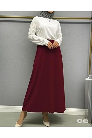 SCUBA KREP BEL LASTİKLİ KLOŞ ETEK(93-94CM UZUNLUK)