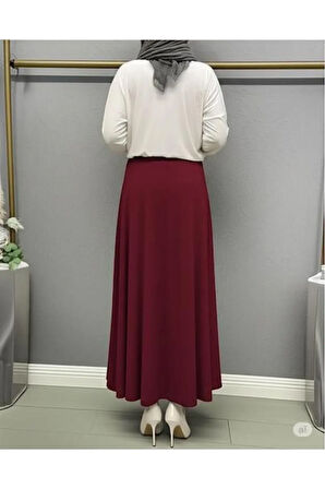 SCUBA KREP BEL LASTİKLİ KLOŞ ETEK(93-94CM UZUNLUK)