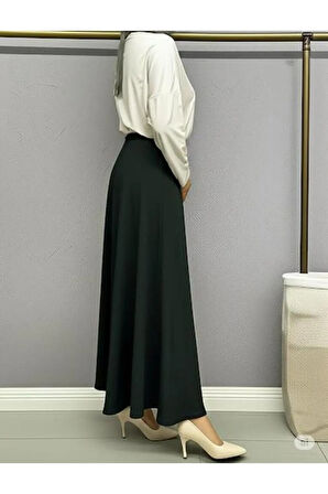 SCUBA KREP BEL LASTİKLİ KLOŞ ETEK(93-94CM UZUNLUK)