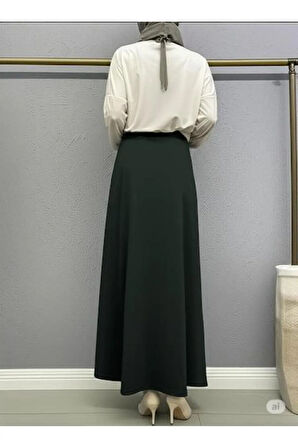 SCUBA KREP BEL LASTİKLİ KLOŞ ETEK(93-94CM UZUNLUK)