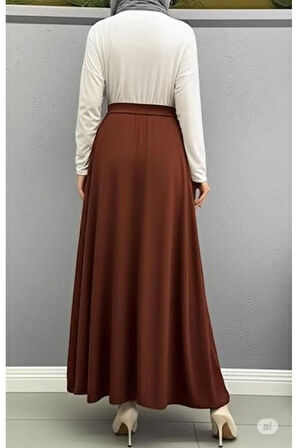 SCUBA KREP BEL LASTİKLİ KLOŞ ETEK(93-94CM UZUNLUK)