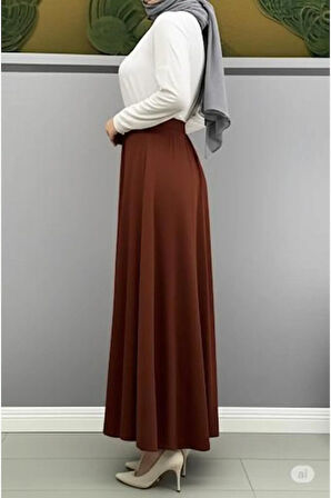 SCUBA KREP BEL LASTİKLİ KLOŞ ETEK(93-94CM UZUNLUK)