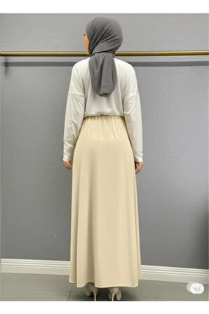 SCUBA KREP BEL LASTİKLİ KLOŞ ETEK(93-94CM UZUNLUK)