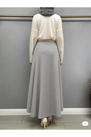 SCUBA KREP BEL LASTİKLİ KLOŞ ETEK(93-94CM UZUNLUK)