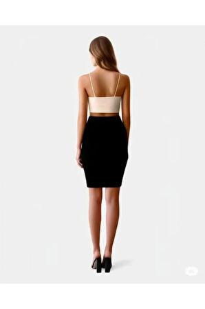 SCUBA KREP MİDİ BOY (DİZ BOY) KALEM ETEK