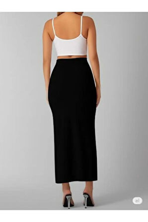 SCUBA KREP ÖN YIRTMAÇLI UZUN KALEM ETEK