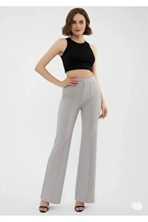 SCUBA KREP ÖNÜ ÇIMALI PALAZZO PANTOLON