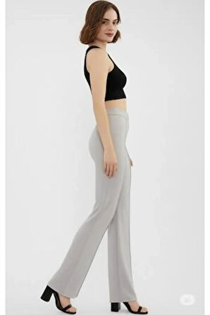 SCUBA KREP ÖNÜ ÇIMALI PALAZZO PANTOLON