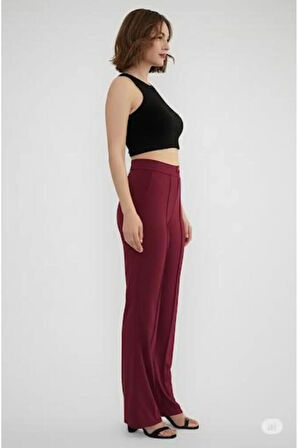 SCUBA KREP ÖNÜ ÇIMALI PALAZZO PANTOLON