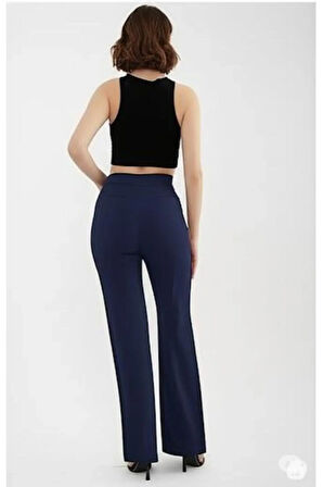 SCUBA KREP ÖNÜ ÇIMALI PALAZZO PANTOLON