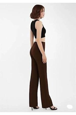 SCUBA KREP ÖNÜ ÇIMALI PALAZZO PANTOLON