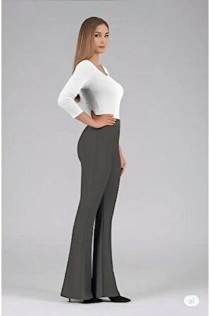 SCUBA KREP ÖNÜ ÇIMALI İSPANYOL PAÇA PANTOLON